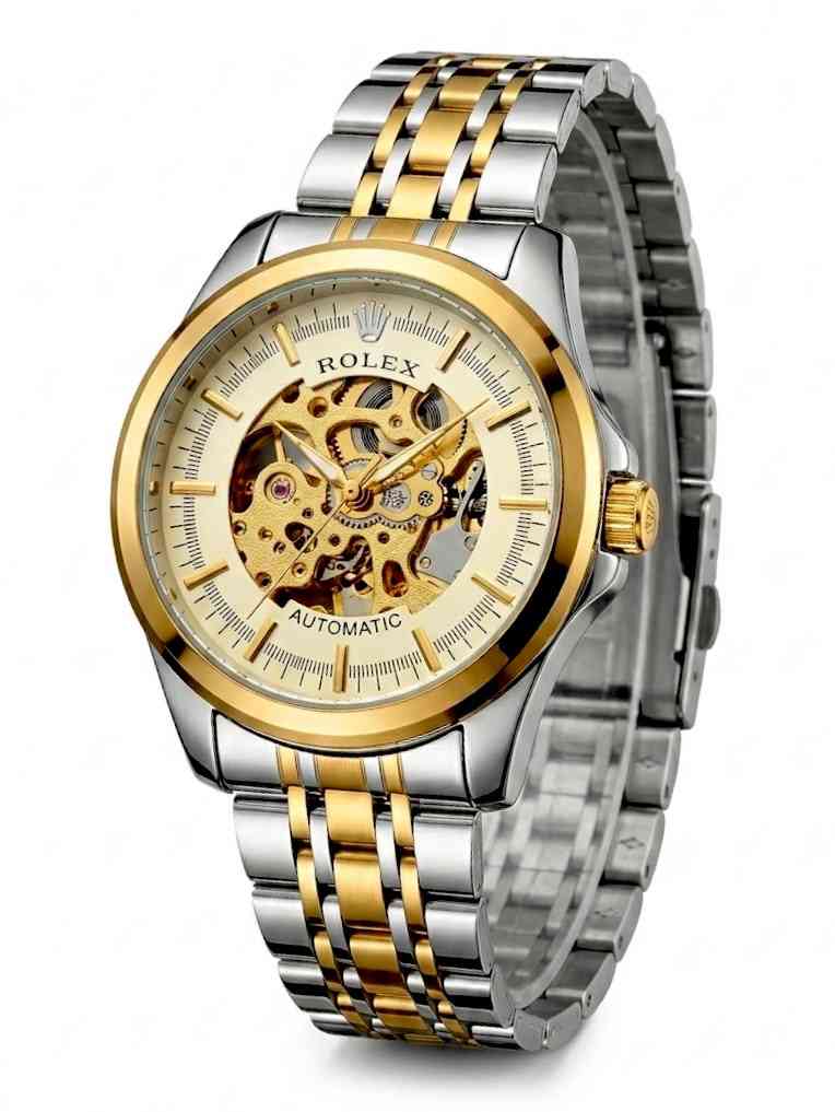 Rolex Luxury Men's Skeleton Automatic Watch Stainless Steel